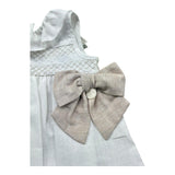 Le Bebe Camicia Giromanica Tinta Unita con Fiocco per Neonata LBG6380 BIANCO LE BEBE 