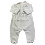 Little Bear Long Sleeve Onesie Solid Color With Contrast Print White For Baby Girl