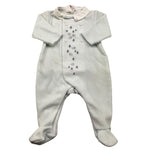 TARTINE ET CHOCOLAT tutina manica lunga tinta unita in ciniglia Azzurro per Neonato TX54070 AZZURRO TARTINE ET CHOCOLAT 