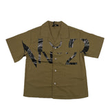 N°21 Solid Color Shirt Half Sleeve With Green Print For Boys