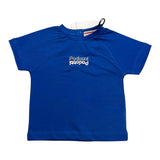 Cesare Paciotti Solid Color Crew Neck T-Shirt With Cobalt Print For Newborns