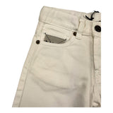 N°21 Solid Color Denim Bermuda Shorts With Adjustable Waist Cream For Boys