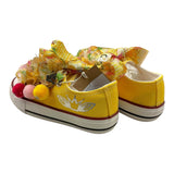 Quickas Sneakers Solid Color with Applications and Laces Yellow for Baby Girls