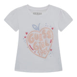 Guess T-Shirt Girocollo Tinta Unita con Stampa per Bambina K5GI01K6YW4 BIANCO GUESS 