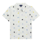 Guess Camicia Mezza Manica Tinta Unita con Stampe per Bambino N5GH01WBHQ1 BIANCO GUESS 