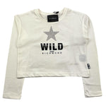 JOHN RICHMOND shirt modello crop tinta unita con stampa in contrasto Bianco per Bambina RGA24012TS BIANCO JOHN RICHMOND 