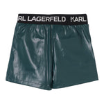 KARL LAGERFELD short tinta unita in ecopelle Verde per Bambina Z30197 VERDE KARL LAGERFELD 