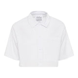 Dou Dou Plain Crop Shirt With White Pocket For Girls