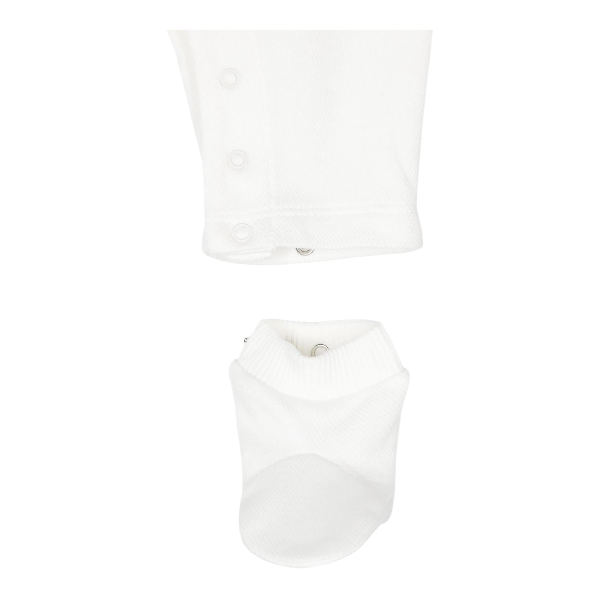 MOSCHINO tutina tinta unita manica lunga con stampa orso Bianco per Neonato MMY066 BIANCO MOSCHINO 
