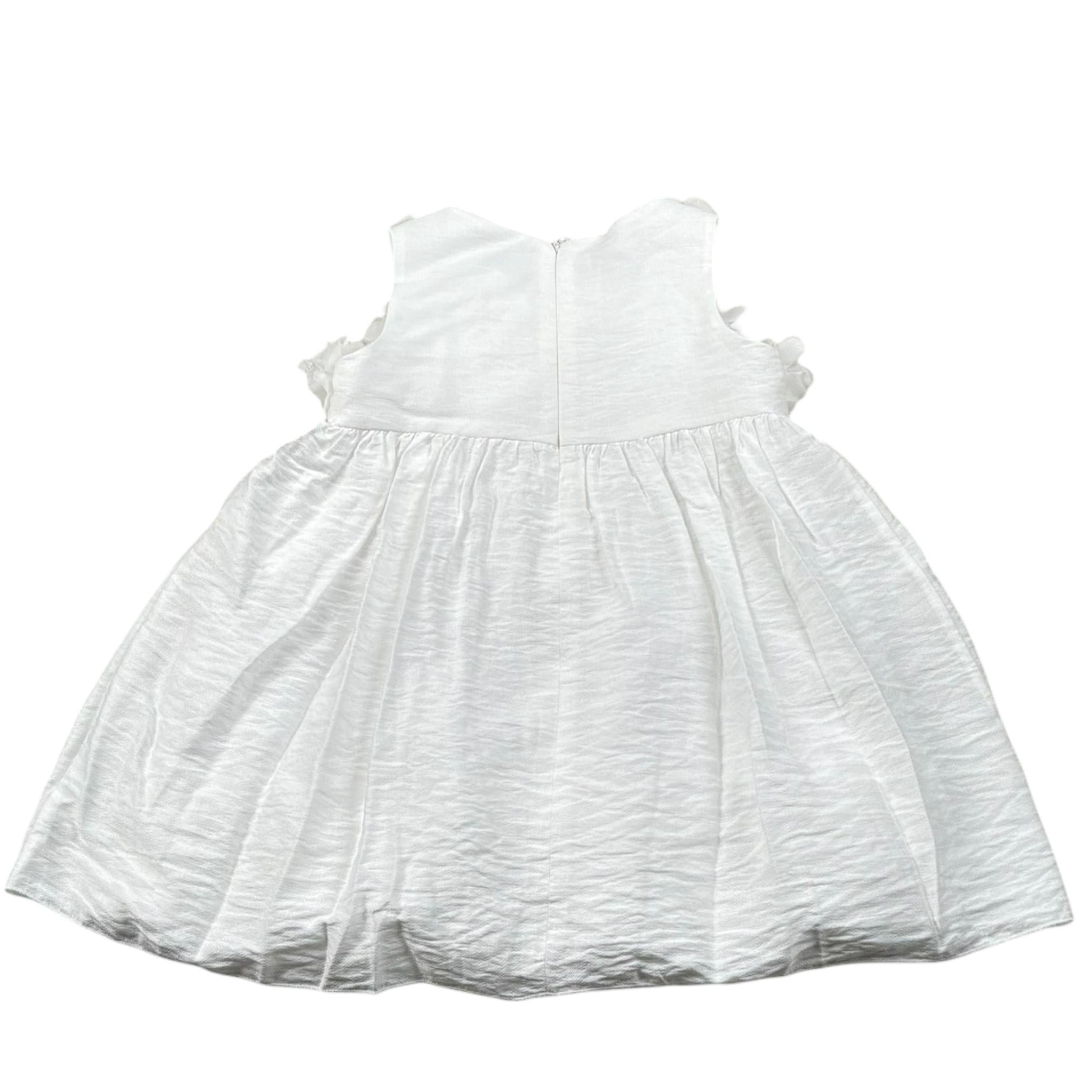 Please Abito Giromanica Tinta Unita con Tulle per Bambina AB36370G73J BIANCO PLEASE 