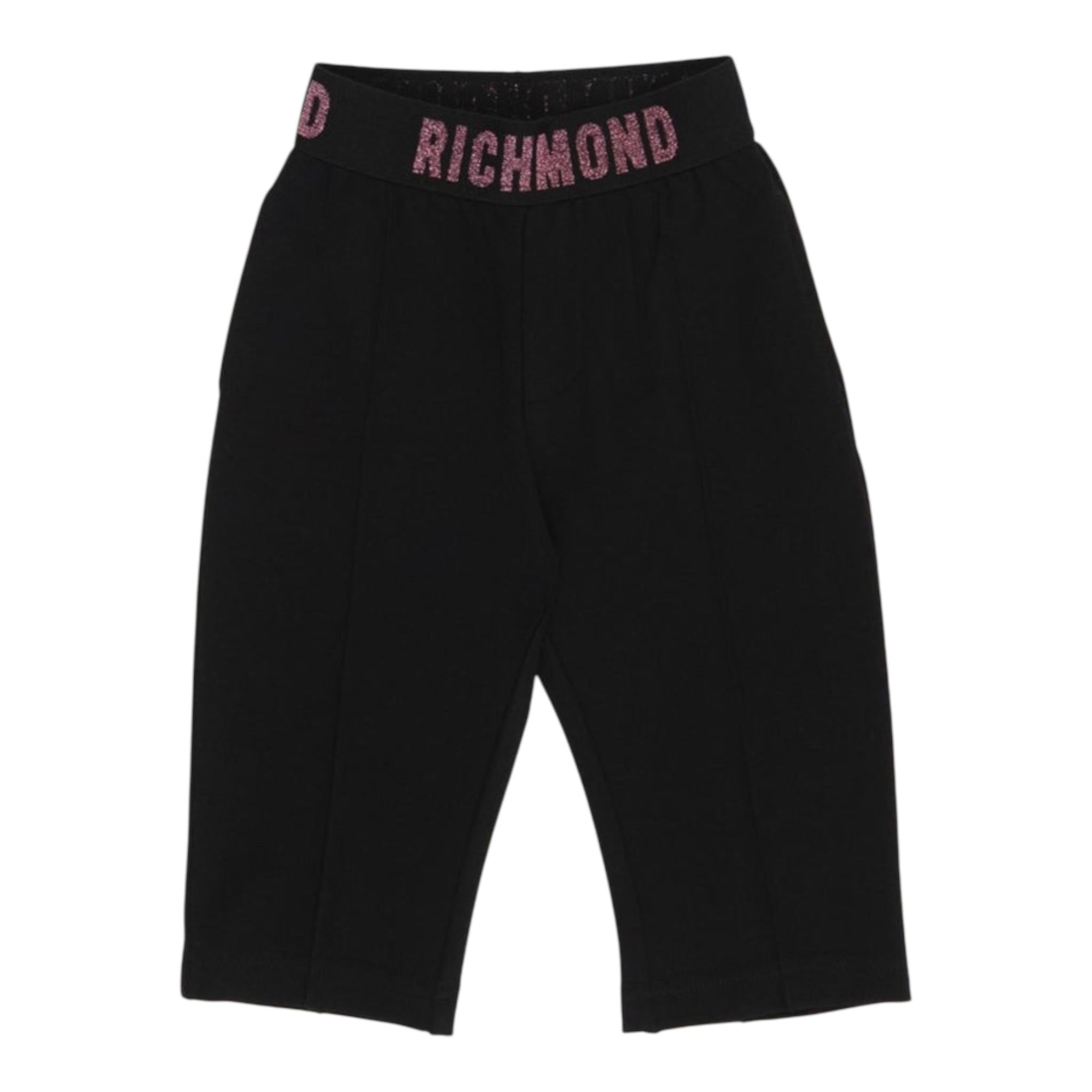 JOHN RICHMOND leggins tinta unita con elastico logato Nero per Neonata RIA24009LE NERO JOHN RICHMOND 