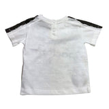 Cesare Paciotti Solid Color Crew Neck T-Shirt With White Logo Print For Boys
