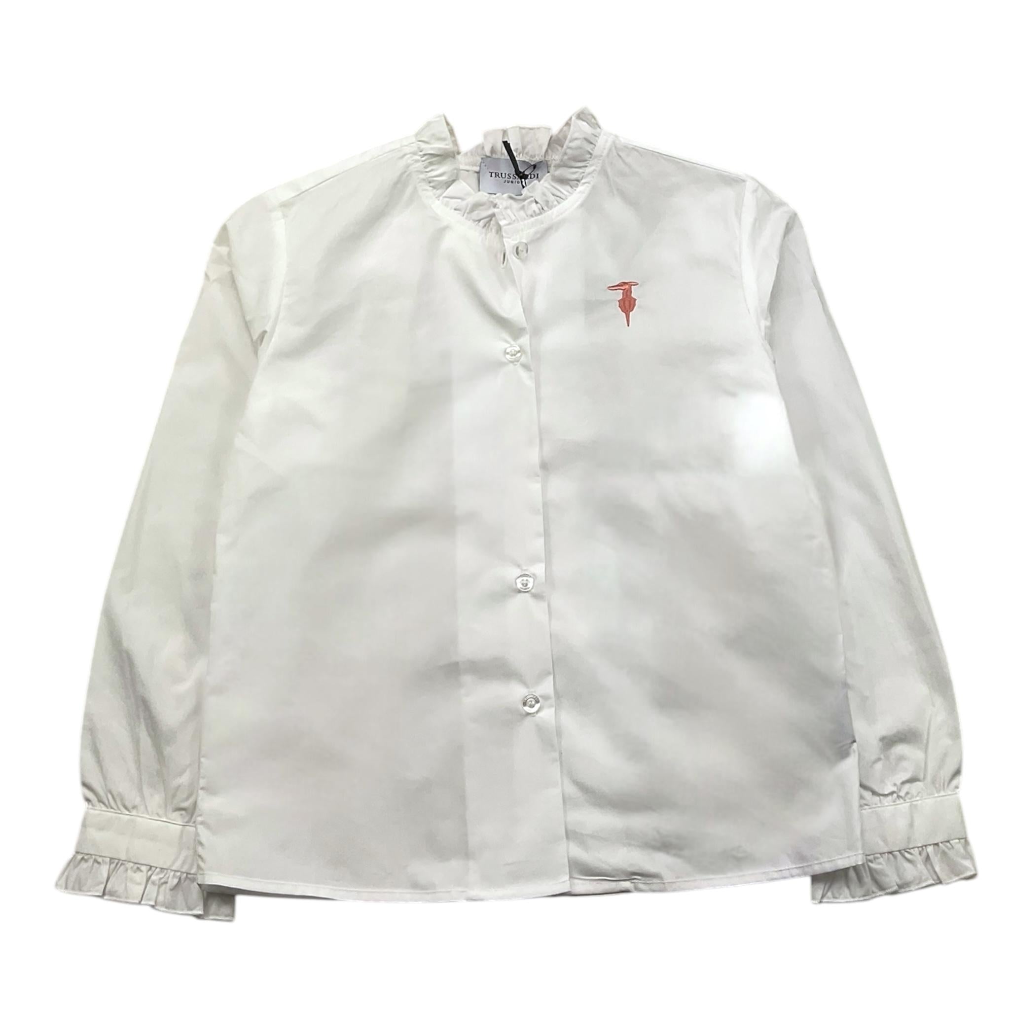 TRUSSARDI camicia manica lunga tinta unita Bianco per Bambina TGA25057CA BIANCO TRUSSARDI 