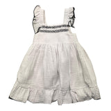 Babidu Solid Color Sleeveless Dress With Contrast Bow White For Baby Girl
