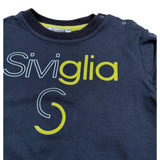 Siviglia Felpa Chiusa Girocollo Tinta Unita con Stampa per Neonato SVNST17294 BLU SIVIGLIA 