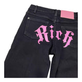 JOHN RICHMOND jeans tinta unita con stampa Nero per Bambina RGA24130JEXX NERO JOHN RICHMOND 