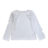 Carre'Ment Beau Shirt Crew Neck Solid Color White For Girls