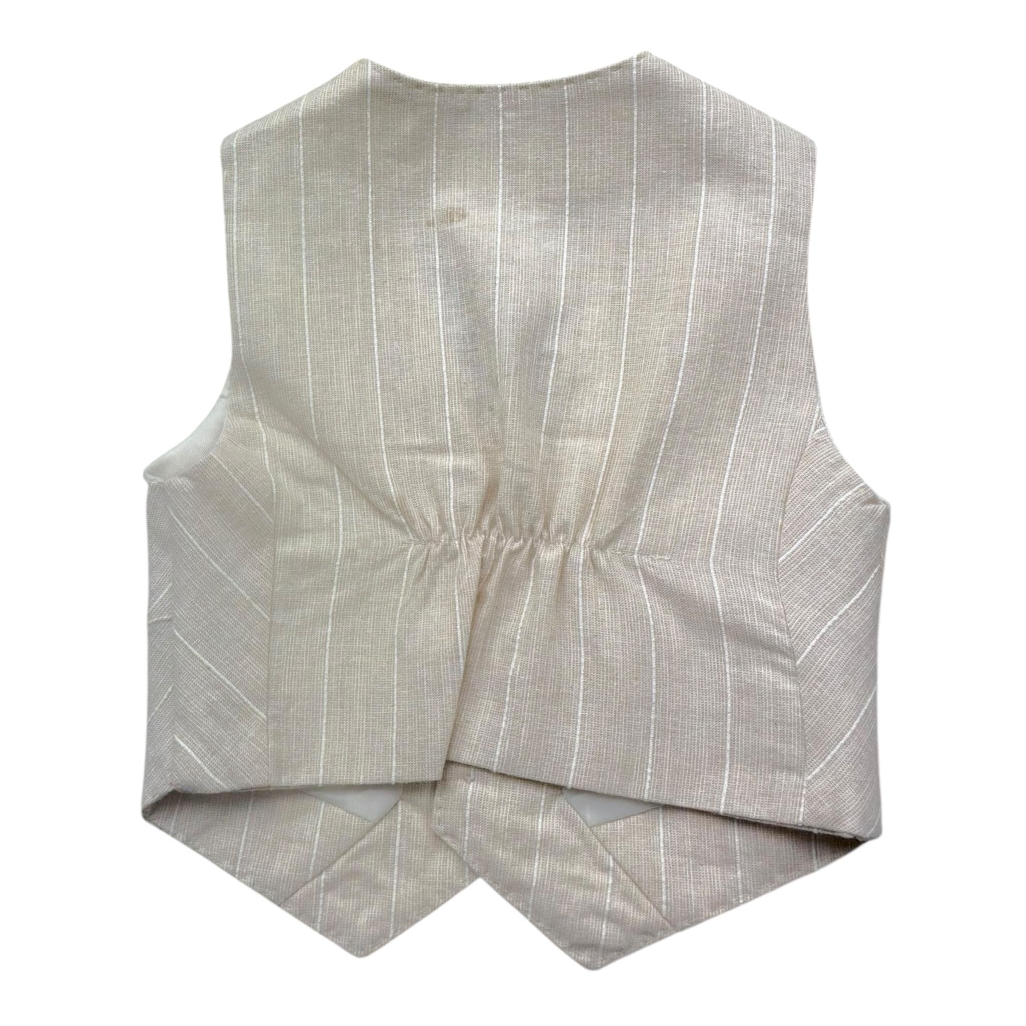 Manuel & Frank Gilet Tinta Unita con Fantasia per Bambino MF5194B BEIGE MANUEL & FRANK 
