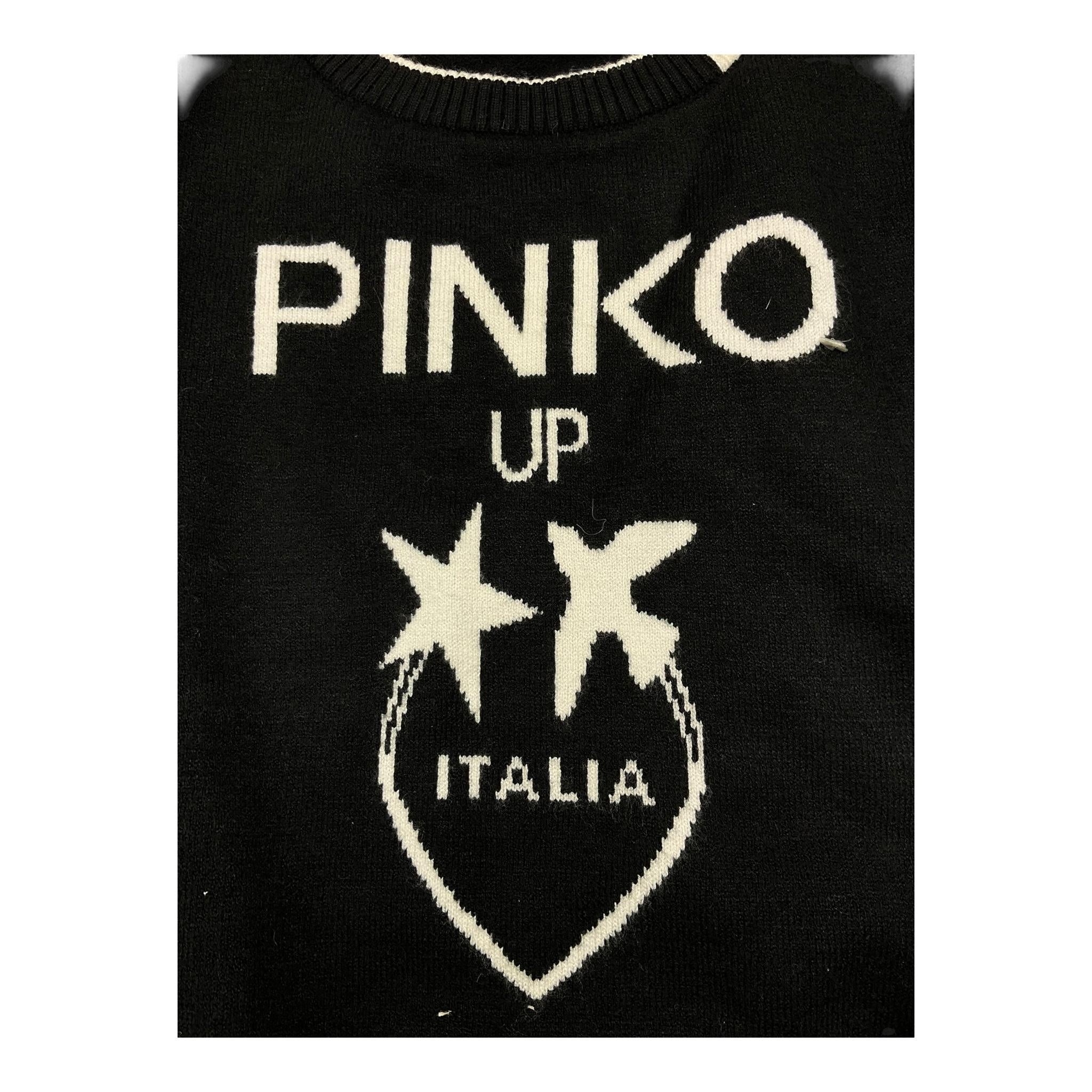 PINKO maglia tinta unita con stampa in contrasto Nero per Bambina F4PIJGJP087X NERO PINKO 