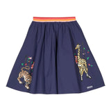 Kenzo Blue Printed Solid Color Skirt For Girls