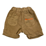Daniele Alessandrini Solid Color Bermuda Shorts With Elastic Waist Brown For Newborn