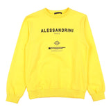 Daniele Alessandrini Sweatshirt Closed Crewneck Solid Color With Contrast Print Yellow For Boys