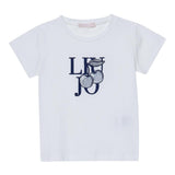 Liu Jo T-Shirt Tinta Unita Girocollo con Stampa per Neonata KA5039J5X BIANCO LIU JO 