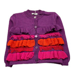 LE COCONNE cardigan tinta unita con frange in contrasto Viola per Bambina LCN2390J VIOLA LE COCONNE 