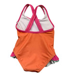 Losan One Piece Swimsuit Solid Color with Orange Print for Baby Girls