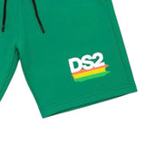 Dropseason2 Bermuda In Tuta Tinta Unita con Stampa per Bambino SS25K070 VERDE DROPSEASON2 