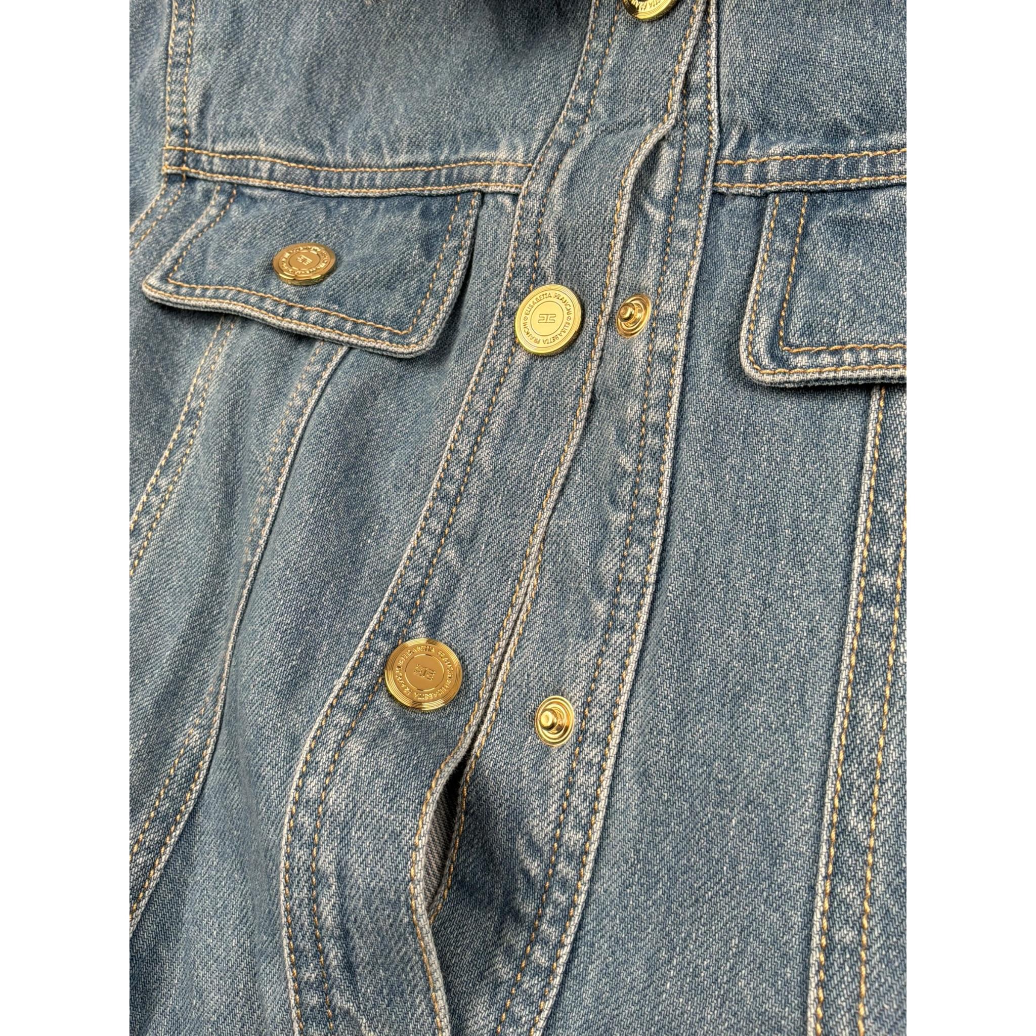 Elisabetta Franchi camicia Manica Lunga Tinta Unita In Denim per Bambina EFGB123XXXX AZZURRO ELISABETTA FRANCHI 