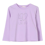 LIU JO shirt girocollo tinta unita con stampa Lilla per Bambina KF4069X LILLA LIU JO 