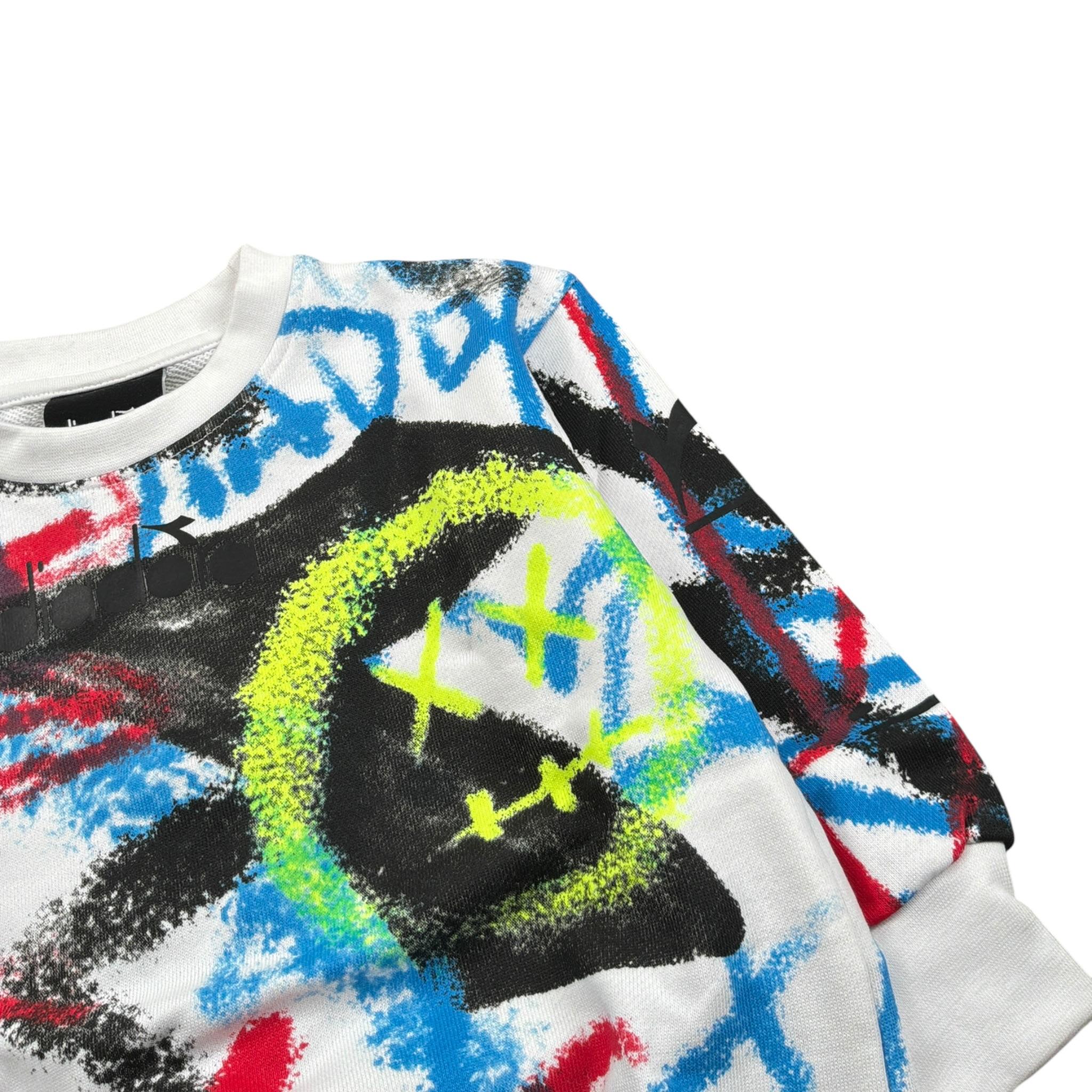 Diadora Felpa Chiusa Girocollo tinta unita con Stampe Bianco per Neonato S4DIBBSW068N BIANCO DIADORA 