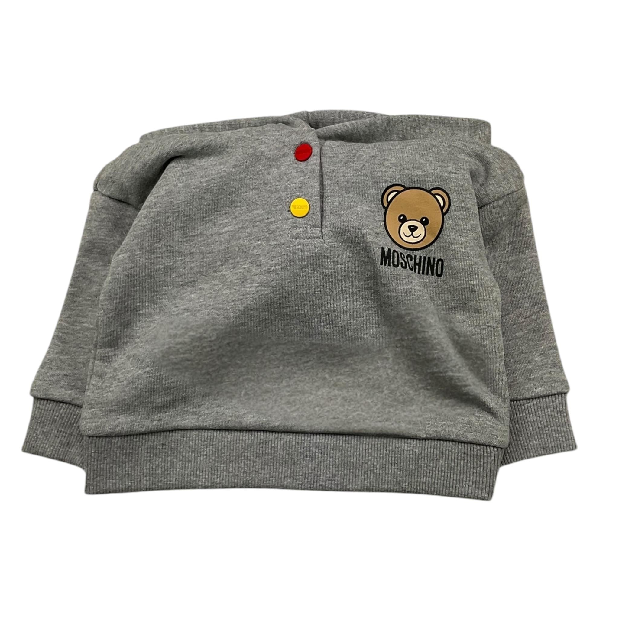 MOSCHINO felpa tinta unita con stampa e cappuccio Grigio per Neonato MUF05Z GRIGIO MOSCHINO 