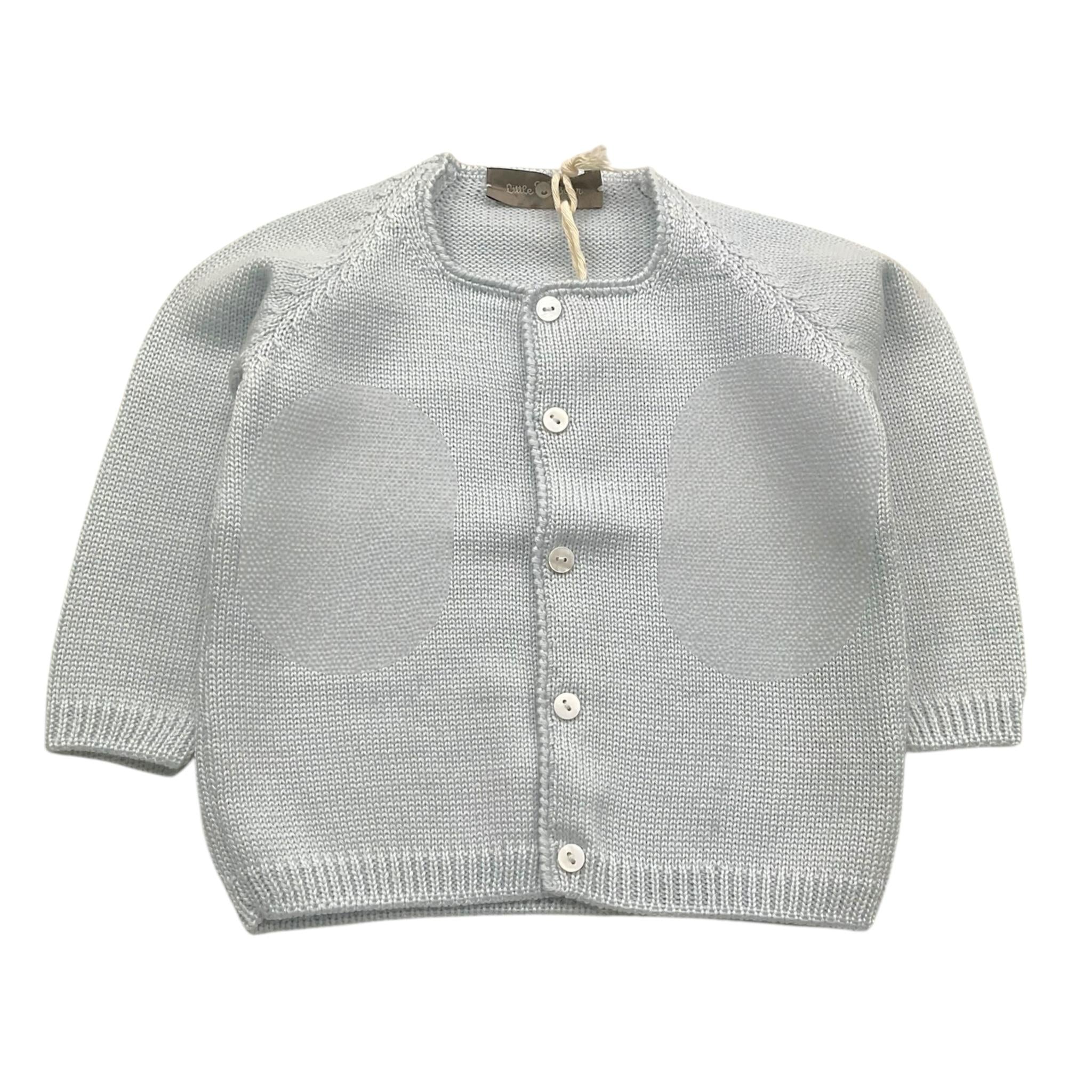 LITTLE BEAR cardigan tinta unita con bottoni Celeste per Neonato 9005 CELESTE LITTLE BEAR 