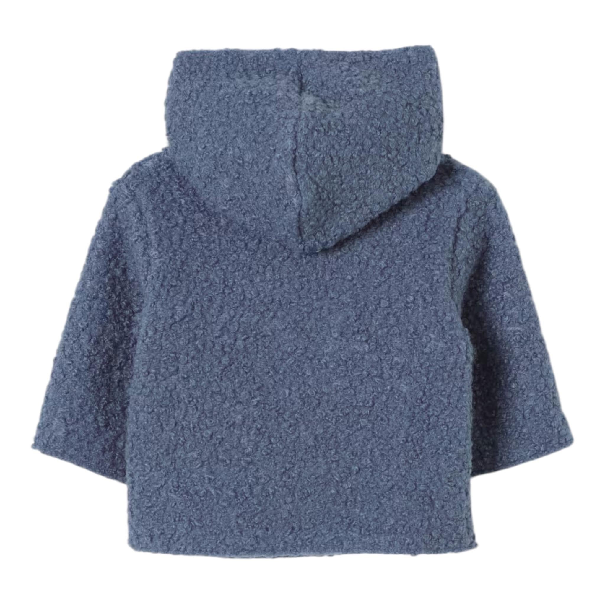 TEDDY E MINOU cardigan tinta unita con cappuccio  Blu per Bambino I24CN016PE027 BLU TEDDY E MINOU 