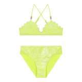Billieblush 2 Piece Swimsuit Solid Color Triangle-Briefs Neon Yellow For Girls