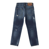 Diesel Jeans Solid Color With Rips And Adjustable Waist Blue For Boys