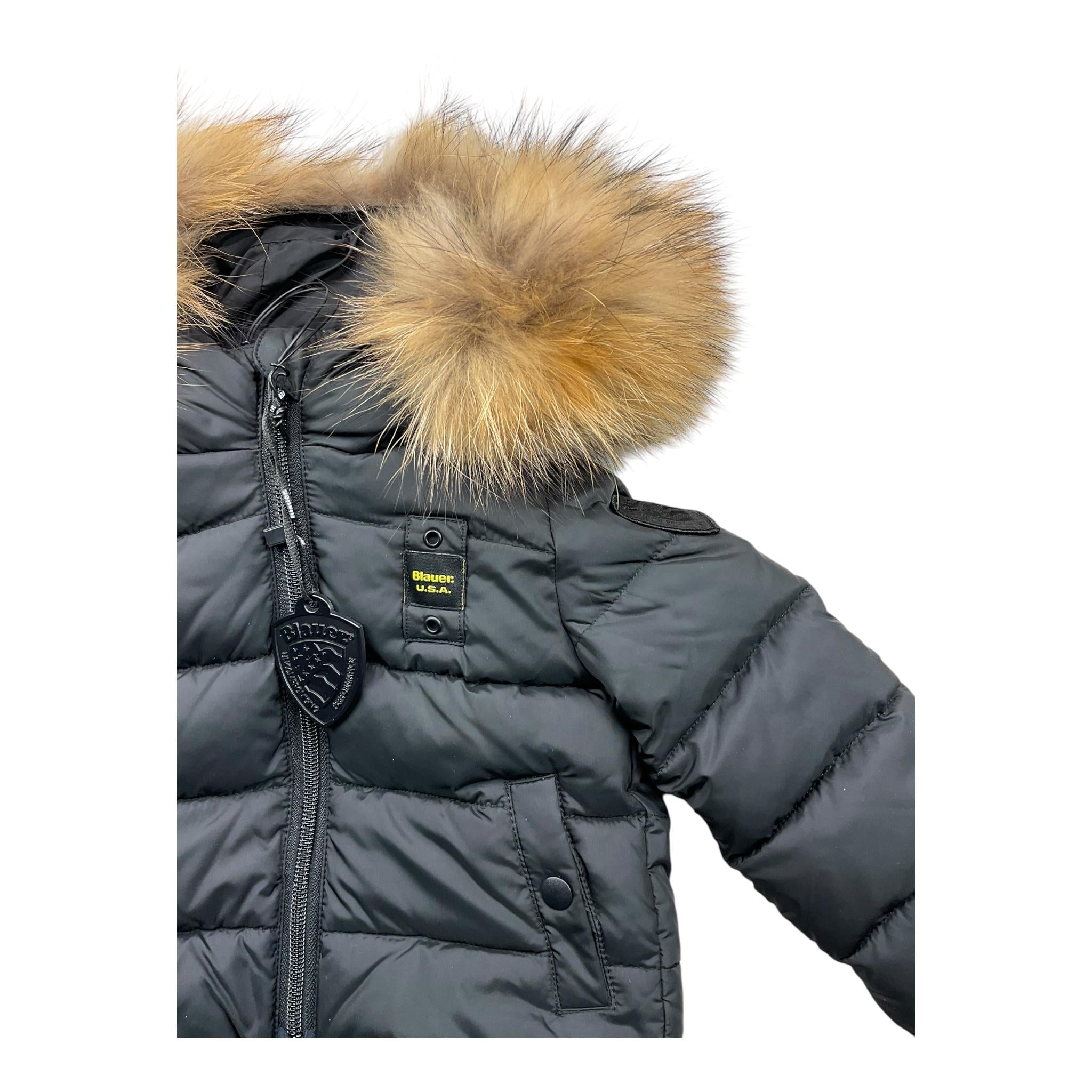 BLAUER giubbino tinta unita con zip e cappuccio Nero per Neonato 24WBBXC02550 NERO BLAUER 