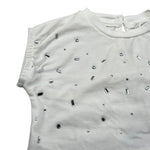 M+E' T-Shirt Girocollo tinta unita con Brillantini Bianco per Bambina UE1821J BIANCO M+E' 