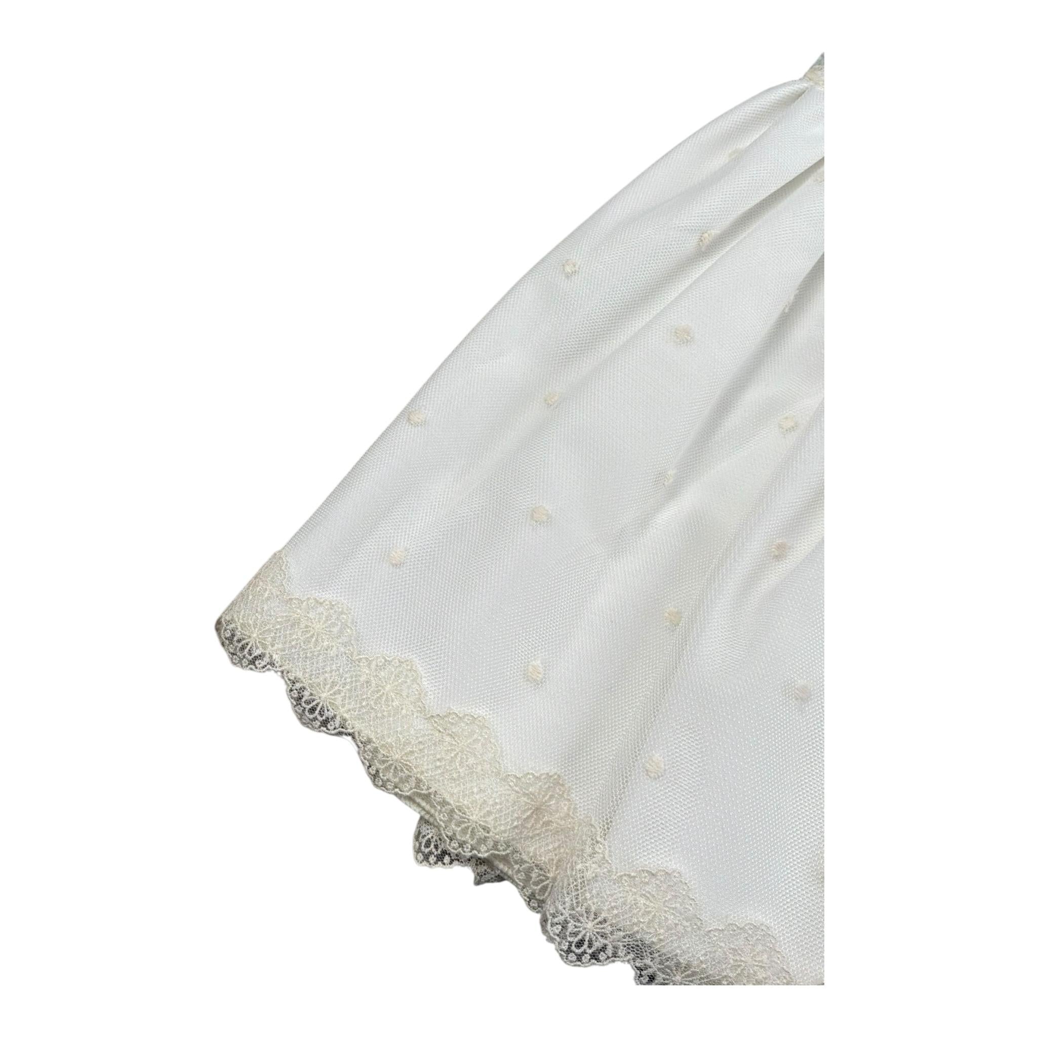 Artesania Infantil Abito Mezza Manica Tinta Unita con Cinturino per Neonata 454 BIANCO ARTESANIA INFANTIL 