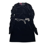 LIU JO abito manica lunga tinta unita in velluto e catena Nero per Bambina GF4177 NERO LIU JO 