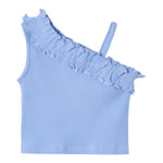 Mayoral Top Tinta Unita con Rouches per Bambina 3018 AZZURRO MAYORAL 