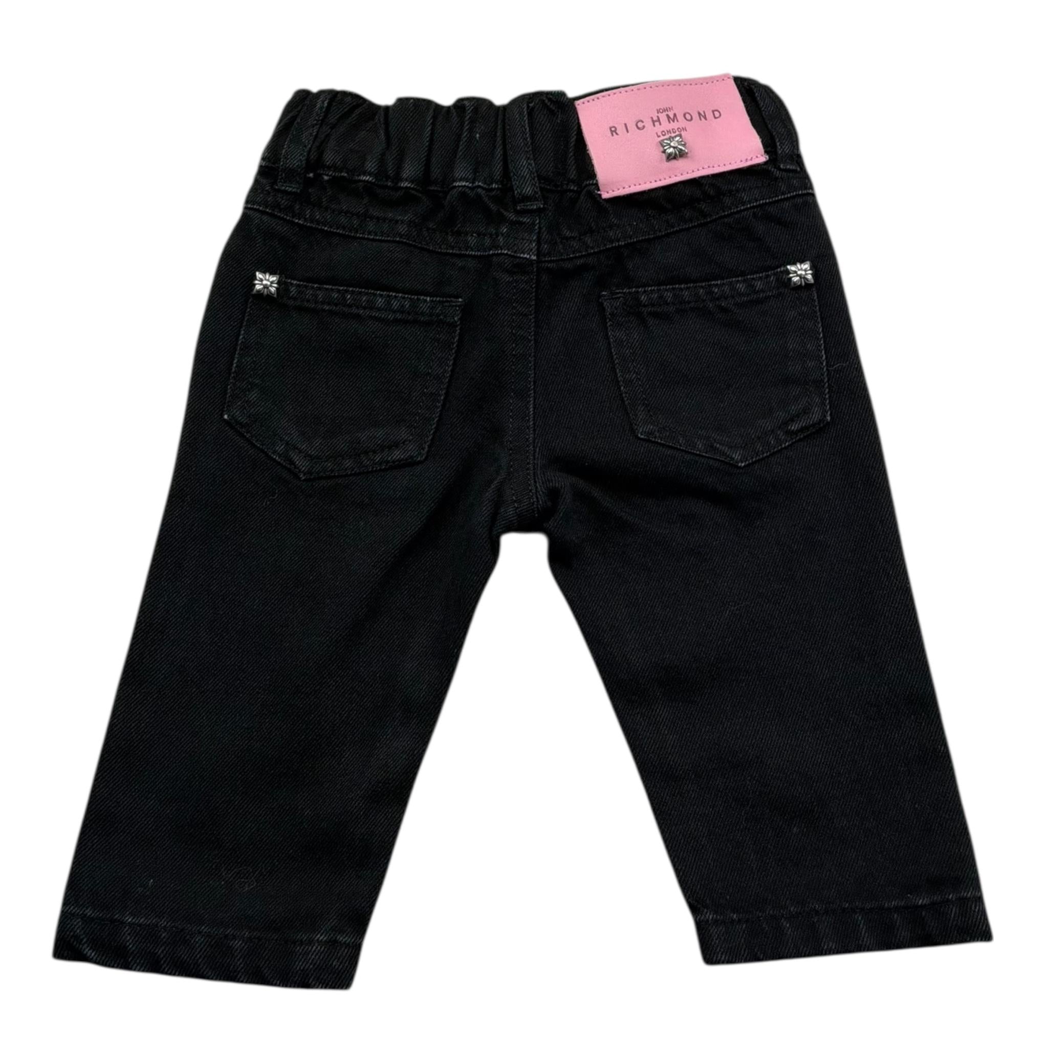 John Richmond Jeans Tinta Unita con Elastico In Vita per Neonata RIP26053JE NERO JOHN RICHMOND 