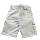 Zhoe &amp; Tobiah Solid Color Bermuda Shorts With Pockets And Adjustable Waistband White For Baby