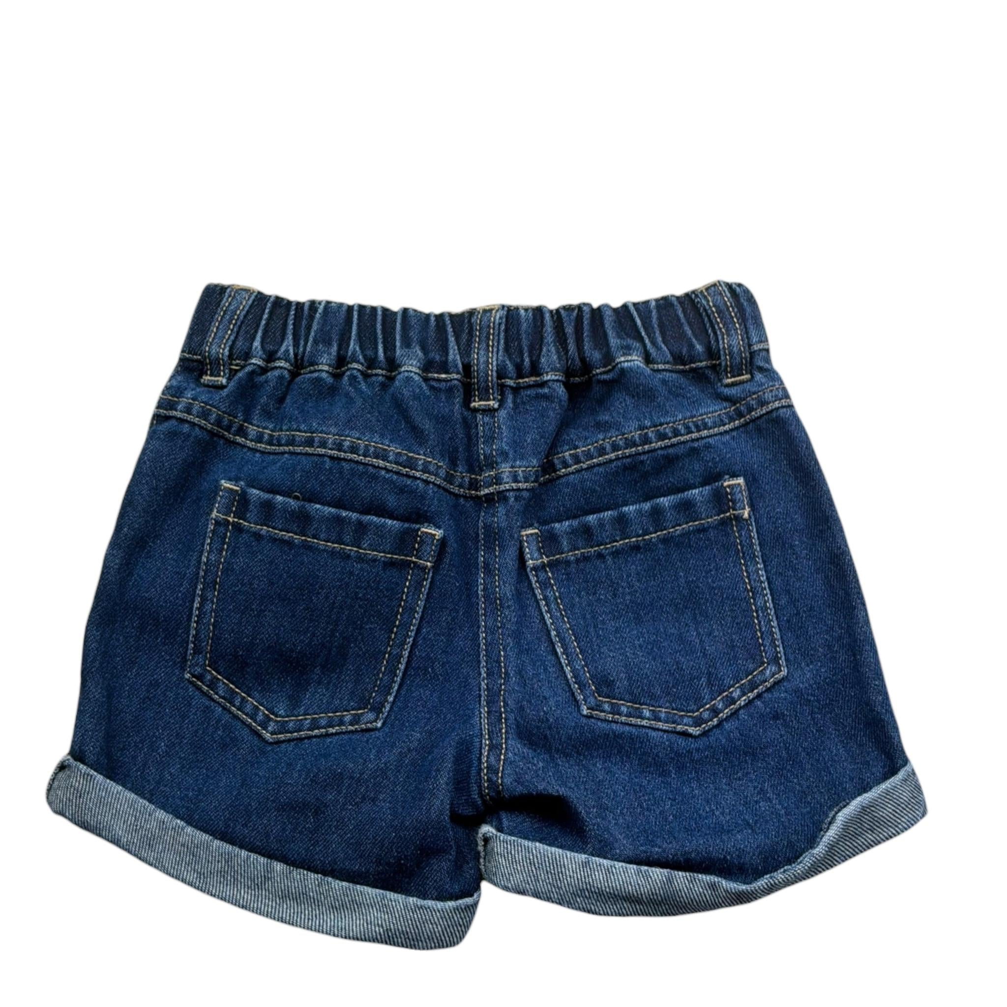 Moschino Short In Denim Tinta Unita con Stampa per Neonata MUQ01T BLU MOSCHINO 