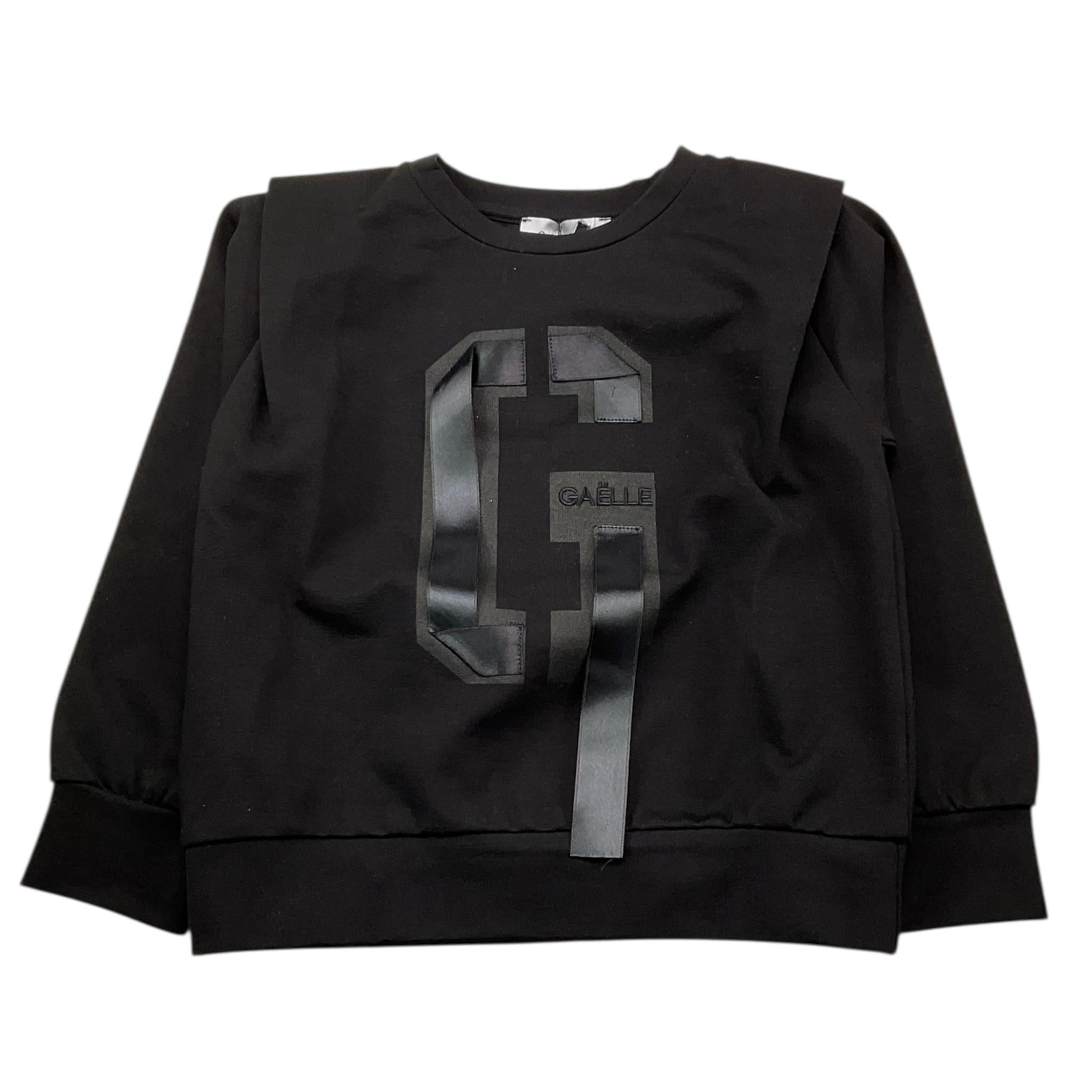GAELLE felpa chiusa girocollo tinta unita con logo Nero per Bambina 2741F00414 NERO GAELLE 