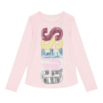 GUESS shirt girocollo tinta unita con stampa Rosa per Neonata K4YI06KAPO0XX ROSA GUESS 