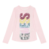 GUESS shirt girocollo tinta unita con stampa Rosa per Neonata K4YI06KAPO0XX ROSA GUESS 