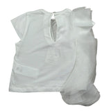 M+E' T-Shirt Girocollo Tinta Unita con Tulle per Neonata UE1768NX BIANCO M+E' 